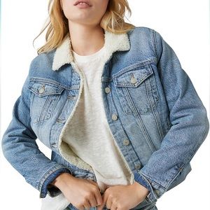 Lucky brand fur jean jacket